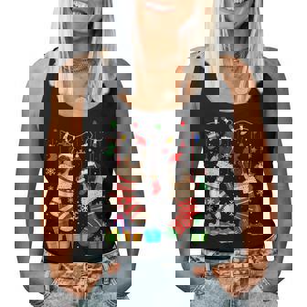 Two Santa English Mastiff Dogs In Christmas Socks Dog Lover Women Tank Top | Mazezy