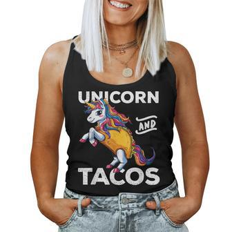 Unicorn & Tacos Cinco De Mayo Rainbow Party Girls Women Tank Top | Mazezy