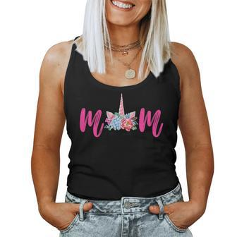Womens Unicorn Mom Birthday Shirt Matching Family Party T-Sh Women Tank Top | Mazezy