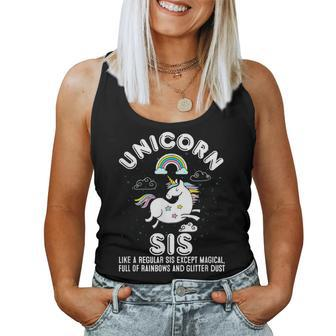 Unicorn Sis Sister Magical Full Of Rainbows Glitter Women Tank Top | Mazezy