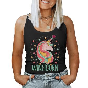 Unicorn Team Wine Drinking Squad Wineicorn Novelty Women Tank Top | Mazezy