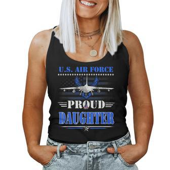 Us Air Force Proud Daughter Womens -Usaf Air Force Veterans Women Tank Top Basic Casual Daily Weekend Graphic - Seseable