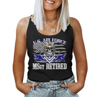Us Air Force Retired American Flag Retirement Mom Dad Women Tank Top | Mazezy