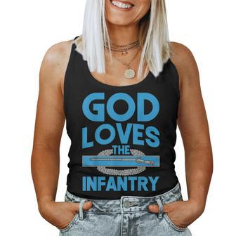 Us Army 11B God Loves The Infantry Combat Infantry Badge Cib Women Tank Top Basic Casual Daily Weekend Graphic - Seseable