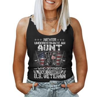 Us Veteran Aunt Veterans Day Us Patriot Patriotic Women Tank Top Basic Casual Daily Weekend Graphic - Seseable