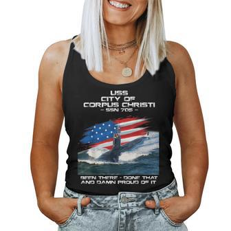 Uss City Of Corpus Christi Ssn-705 American Flag Submarine Women Tank Top Basic Casual Daily Weekend Graphic - Seseable