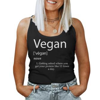 Vegan Definition Funny Vegan Joke Women Men Kids Women Tank Top Basic Casual Daily Weekend Graphic - Seseable