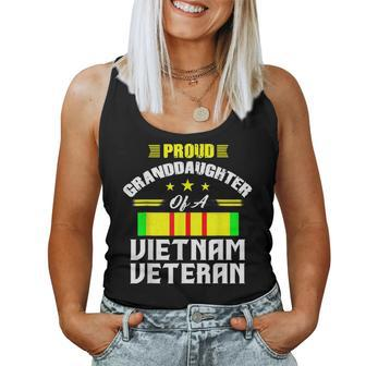 Veteran 365 Proud Granddaughter Of A Vietnam Veteran Women Tank Top Basic Casual Daily Weekend Graphic - Seseable