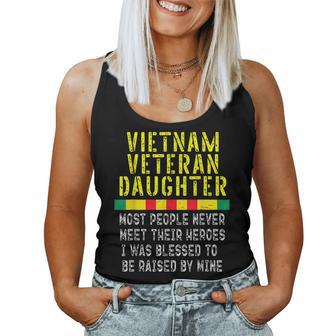 Vietnam Veteran Daughter Raised By My Hero War Veterans Women Tank Top Basic Casual Daily Weekend Graphic - Seseable