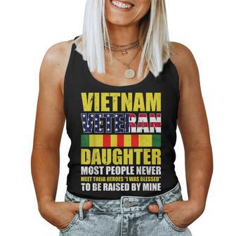 Vietnam Veterans Daughter Veterans Day Patriotic American Women Tank Top Basic Casual Daily Weekend Graphic - Seseable