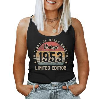 Vintage 1953 70 Year Old For Man Woman 70Th Birthday Women Tank Top | Mazezy
