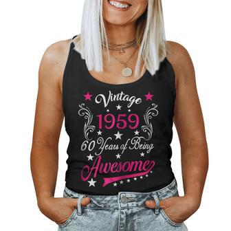 Womens Vintage 1959 60Th Birthday 60 Years Old Women Tank Top | Mazezy