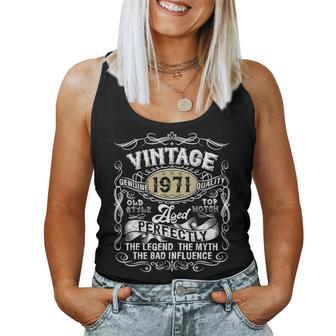 Vintage 1971 Men Women Funny 50 Years Old 50Th Birthday Gift Women Tank Top Basic Casual Daily Weekend Graphic - Seseable