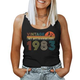 Vintage 1983 40 Years Old 40Th Birthday Gifts For Men Women Women Tank Top Basic Casual Daily Weekend Graphic - Seseable
