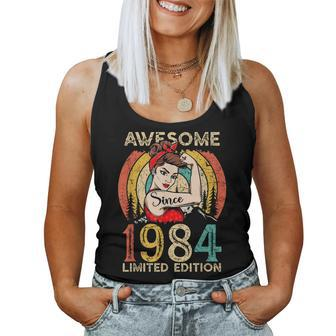 Vintage 38Th Birthday Gifts For Women - Awesome Since 1984 Women Tank Top Basic Casual Daily Weekend Graphic - Seseable