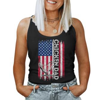 Vintage American Flag Chicken Dad Daddy Men Gift Women Tank Top Basic Casual Daily Weekend Graphic - Seseable