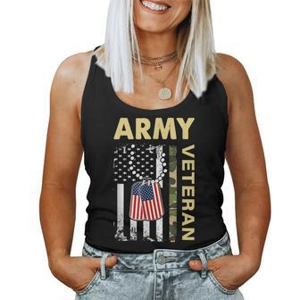 Vintage Army Veteran Day American Flag Women Men Women Tank Top Basic Casual Daily Weekend Graphic - Seseable