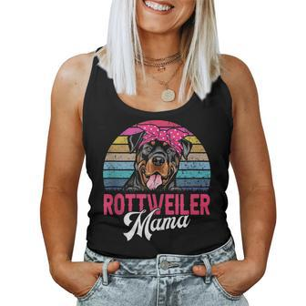 Vintage Rottweiler Mama Dog Mom Women Tank Top Basic Casual Daily Weekend Graphic - Thegiftio UK