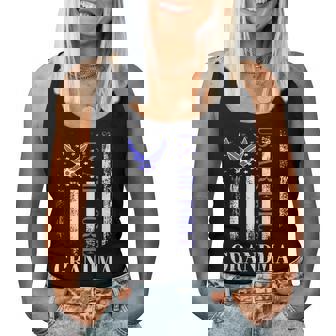 Vintage Us Air Force Grandma With American Flag Women Tank Top | Mazezy