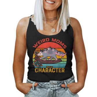 Vintage Weird Moms Build Character Opossum Mom Mothers Day Women Tank Top Basic Casual Daily Weekend Graphic - Seseable