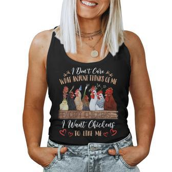 I Want Chickens To Like Me Chicken Farrm Idea Women Tank Top | Mazezy