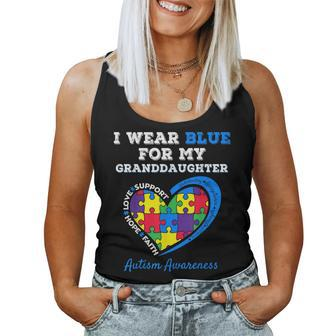 I Wear Blue For My Granddaughter Autism Grandma Grandpa Women Tank Top | Mazezy