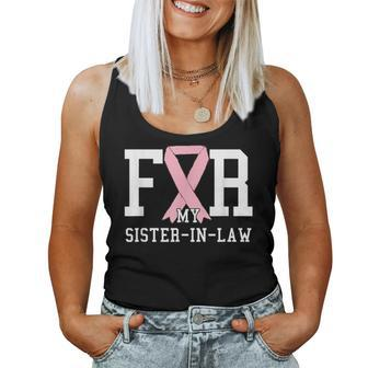 Wear Pink For My Sister In Law Breast Cancer 2019 Pink Badge Women Tank Top | Mazezy