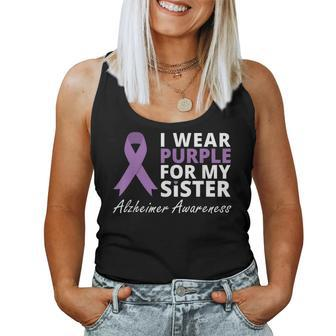 I Wear Purple For My Sister T Ribbon Family Love Women Tank Top | Mazezy