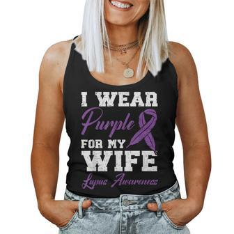 I Wear Purple For My Wife Lupus Awareness Support Squad Women Tank Top | Mazezy