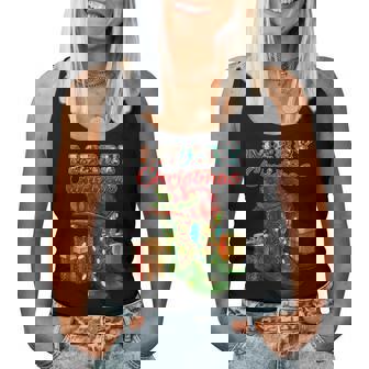 Western Texas Cow Print Cowboy Boots Hat Merry Christmas Women Tank Top | Mazezy