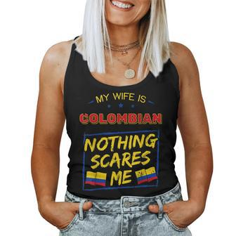 My Wife Is Colombian Republic Of Colombia Heritage Flag Women Tank Top | Mazezy