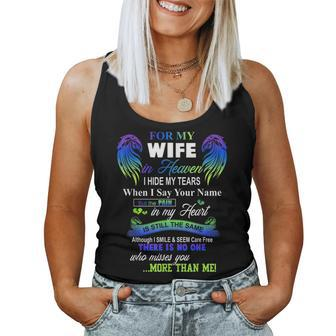 For My Wife In Heaven I Hide My Tears When I Say Your Name Women Tank Top | Mazezy