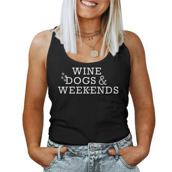 Wine Dogs & Weekends Women Tank Top | Mazezy