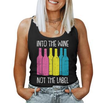 Into The Wine Not The Label Pan-Sexual Pride Drinking Lgbt-Q Women Tank Top | Mazezy
