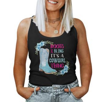 Women Boots Bling Its A Cowgirl Thing Cute Love Country Life Women Tank Top Basic Casual Daily Weekend Graphic - Seseable