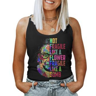 Women Not Fragile Like A Flower But A Bomb Ruth Ginsburg Rbg Women Tank Top Basic Casual Daily Weekend Graphic - Seseable