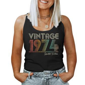 Womens 49 Years Old Vintage 1974 49Th Birthday Gifts For Women Men Women Tank Top Basic Casual Daily Weekend Graphic - Seseable