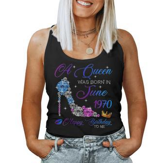 Womens A Queen Was Born In June 1970 50Th Birthday Gifts Women Tank Top Basic Casual Daily Weekend Graphic - Seseable