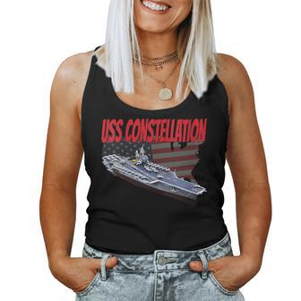 Womens Aircraft Carrier Uss Constellation Cv-64 For Grandpa Dad Son Women Tank Top Basic Casual Daily Weekend Graphic - Seseable