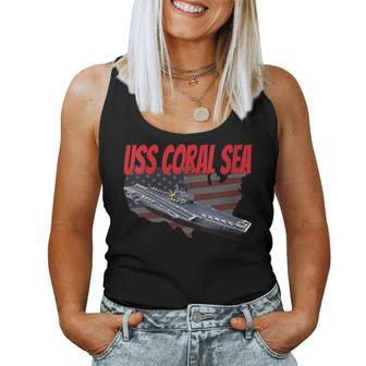Womens Aircraft Carrier Uss Coral Sea Cva-43 For Grandpa Dad Son Women Tank Top Basic Casual Daily Weekend Graphic - Seseable