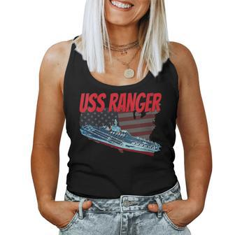 Womens Aircraft Carrier Uss Ranger Cv-61 For Grandpa Dad Son Women Tank Top Basic Casual Daily Weekend Graphic - Seseable