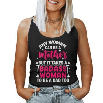 Womens Badass Mom To Be A Dad Mothers Fathers Day Single Mom Womens Women Tank Top Basic Casual Daily Weekend Graphic - Thegiftio UK