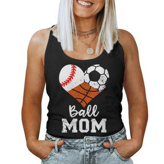 Womens Ball Mom Funny Baseball Soccer Basketball Mom Women Tank Top Basic Casual Daily Weekend Graphic - Thegiftio UK