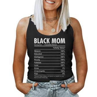Womens Black Mom Nutrition Facts History Month Mothers Day Women Tank Top Basic Casual Daily Weekend Graphic - Thegiftio UK