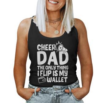 Womens Cheer Dad The Only Thing I Flip Is My Wallet Fathers Day Women Tank Top Basic Casual Daily Weekend Graphic - Thegiftio UK