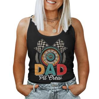 Womens Dad Pit Crew Hosting Car Race Funny Fathers Day Women Tank Top Basic Casual Daily Weekend Graphic - Thegiftio UK