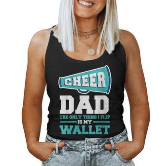 Womens Fathers Day Cheer Dad The Only Thing I Flip Is My Wallet Women Tank Top Basic Casual Daily Weekend Graphic - Thegiftio UK