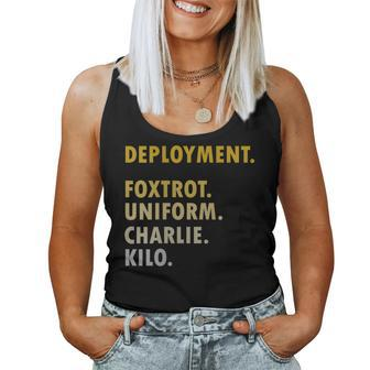 Womens Fuck Deployment Military Foxtrot Uniform Charlie Kilo Women Tank Top Basic Casual Daily Weekend Graphic - Seseable