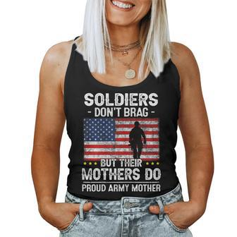 Womens Funny Soldiers Dont Brag Proud Army Mother Mom Military Son Women Tank Top Basic Casual Daily Weekend Graphic - Seseable
