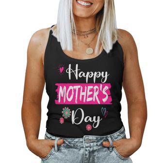 Womens Happy Mothers Day 2023 Mom Mommy Grandma Flowers Women Tank Top Basic Casual Daily Weekend Graphic - Thegiftio UK
